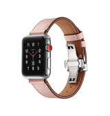 Apple Watch 42-49mm | Apple Watch (42/44/SE/45/46/49mm) - BOX-W Kalveskinds Læder Rem - Rose - DELUXECOVERS.DK