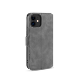 iPhone 12 Mini | iPhone 12 Mini - DG.MING™ Classical Læder Etui / Taske M. Pung - Grå - DELUXECOVERS.DK