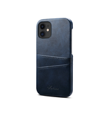 iPhone 12 | iPhone 12 - NX Design™ Læder Cover M. Kortholder - Blå - DELUXECOVERS.DK
