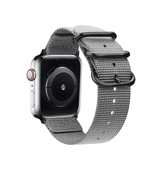 Apple Watch 42-49mm | Apple Watch (42/44/SE/45/46/49mm) - Nato Military Nylon Rem - Mat Gray - DELUXECOVERS.DK