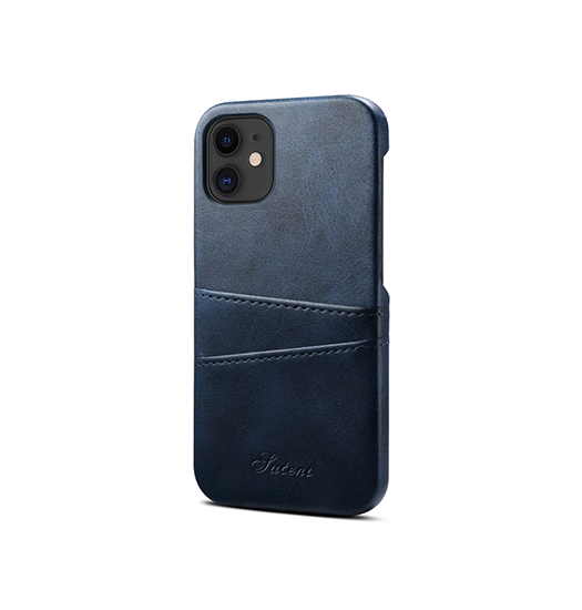 iPhone 12 Mini | iPhone 12 Mini - NX Design™ Læder Cover M. Kortholder - Blå - DELUXECOVERS.DK
