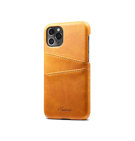 iPhone 11 Pro Max | iPhone 11 Pro Max - NX Design™ Læder Cover M. Kortholder - Lysebrun - DELUXECOVERS.DK
