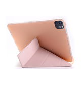 iPad Air 6 13" 2024 | iPad Air 13" (2024/2025/2026) - Orgami Trifold Læder Cover M. Stander - Rose - DELUXECOVERS.DK