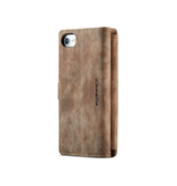 iPhone 7 / 8 / SE (2020/2022) | iPhone 7/8/SE(2020/2022) - CaseMe™ Multifunktionel Læder Etui / Pung - Brun - DELUXECOVERS.DK