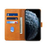 iPhone 12 Pro Max | iPhone 12 Pro Max - GUSSIM™ Læder Cover / Etui M. Kortholder - Lysebrun - DELUXECOVERS.DK