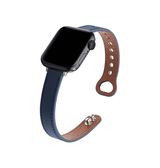Apple Watch 42-49mm | Apple Watch (42/44/SE/45/46/49mm) - ADENA™ Classic Læder Urrem - Blå - DELUXECOVERS.DK
