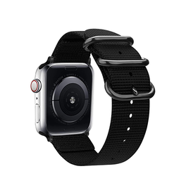 Apple Watch 42-49mm | Apple Watch (42/44/SE/45/46/49mm) - Nato Military Nylon Rem - Black Onyx - DELUXECOVERS.DK
