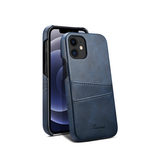 iPhone 12 | iPhone 12 - NX Design™ Læder Cover M. Kortholder - Blå - DELUXECOVERS.DK
