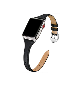 Apple Watch 42-49mm | Apple Watch (42/44/SE/45/46/49mm) - Wonder™ Classic Læder Rem - Sort - DELUXECOVERS.DK