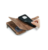 iPhone 11 | iPhone 11 - CaseMe™ Multifunktionel Læder Etui / Pung - Brun - DELUXECOVERS.DK