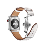 Apple Watch 42-49mm | Apple Watch (42/44/SE/45/46/49mm) - BOX-W Kalveskinds Læder Rem - Hvid - DELUXECOVERS.DK