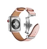 Apple Watch 42-49mm | Apple Watch (42/44/SE/45/46/49mm) - BOX-W Kalveskinds Læder Rem - Rose - DELUXECOVERS.DK