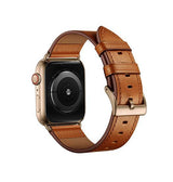 Apple Watch 42-49mm | Apple Watch (42/44/SE/45/46/49mm) - L'Empiri™ Verona Ægte Læder Rem - Cognac - DELUXECOVERS.DK
