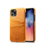 iPhone 11 Pro Max | iPhone 11 Pro Max - NX Design™ Læder Cover M. Kortholder - Lysebrun - DELUXECOVERS.DK
