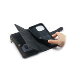 iPhone 12 Pro Max | iPhone 12 Pro Max - CaseMe™ multifunktionellt plånboksfodral i läder - Svart - DELUXECOVERS.SE