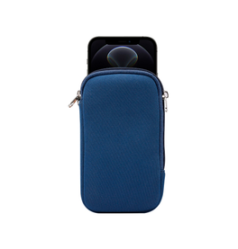 iPhone 11 | iPhone 11 - Simple Nylon Sleeve Etui M. Lynlås - Navy / Blå - DELUXECOVERS.DK