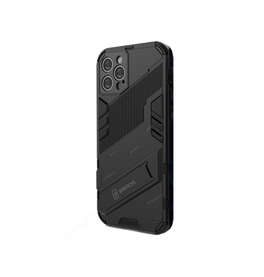 iPhone 12 Pro Max | iPhone 12 Pro Max - Eagle™ PRZ Stødsikkert Cover M. Kickstand - Sort - DELUXECOVERS.DK