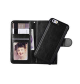 iPhone 6 Plus / 6s Plus | iPhone 6/6s Plus - Vintage 2-i-1 plånboksfodral i läder med avtagbart skal - Svart/Grå - DELUXECOVERS.SE