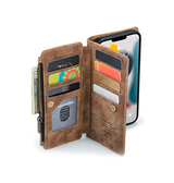 iPhone 14 Pro Max | iPhone 14 Pro Max - CaseMe™ Multifunktionel Læder Etui / Pung - Brun - DELUXECOVERS.DK