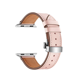 Apple Watch 38-42mm | Apple Watch (38/40/SE/41/42mm) - BOX-W Kalveskinds Læder Rem - Rose - DELUXECOVERS.DK