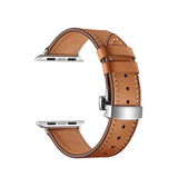 Apple Watch 38-42mm | Apple Watch (38/40/SE/41/42mm) - BOX-W Kalveskinds Læder Rem - Brun - DELUXECOVERS.DK