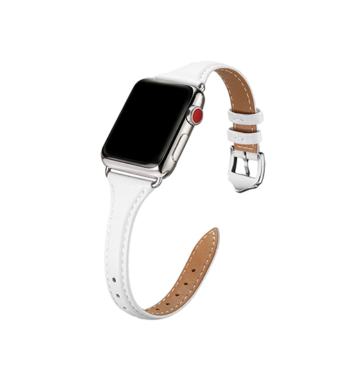 Apple Watch 42-49mm | Apple Watch (42/44/SE/45/46/49mm) - Wonder™ Classic Læder Rem - Hvid - DELUXECOVERS.DK