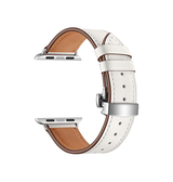 Apple Watch 38-42mm | Apple Watch (38/40/SE/41/42mm) - BOX-W Kalveskinds Læder Rem - Hvid - DELUXECOVERS.DK