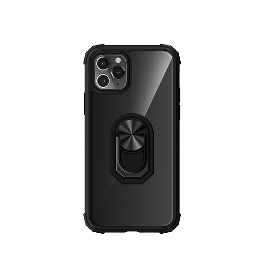 iPhone 12 Pro Max | iPhone 12 Pro Max - Cover M. Ring & Magnetisk Kickstand - Sort - DELUXECOVERS.DK