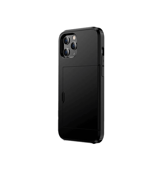 iPhone 12 Pro Max | iPhone 12 Pro Max - Deluxe™ Håndværker Cover M. Kortholder - Sort - DELUXECOVERS.DK