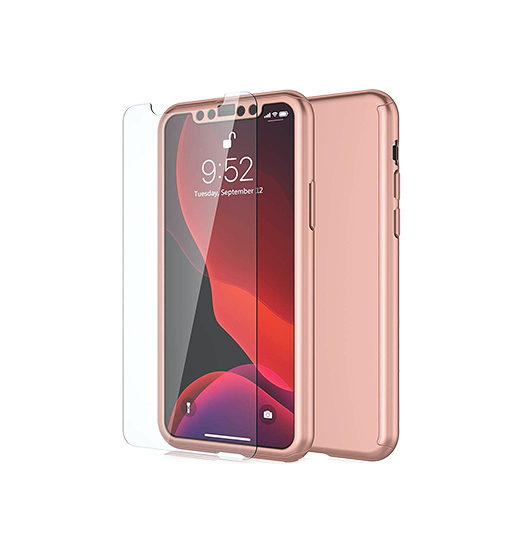 iPhone 11 Pro Max | iPhone 11 Pro Max - 360° Fuld Cover M. Beskyttelsesglas - Rose - DELUXECOVERS.DK