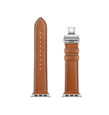 Apple Watch 38-42mm | Apple Watch (38/40/SE/41/42mm) - BOX-W Kalveskinds Læder Rem - Brun - DELUXECOVERS.DK
