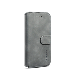 iPhone 7 / 8 / SE (2020/2022) | iPhone 7/8/SE(2020/2022) - DG.MING™ Classical Læder Etui / Taske M. Pung - Grå - DELUXECOVERS.DK