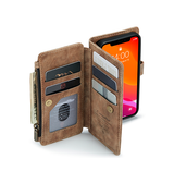 iPhone 11 | iPhone 11 - CaseMe™ Multifunktionel Læder Etui / Pung - Brun - DELUXECOVERS.DK