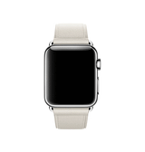 Apple Watch 38-42mm | Apple Watch (38/40/SE/41/42mm) - Deluxe™ Classic Læder Rem - Snow - DELUXECOVERS.DK