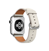 Apple Watch 38-42mm | Apple Watch (38/40/SE/41/42mm) - Deluxe™ Classic Læder Rem - Snow - DELUXECOVERS.DK