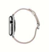 Apple Watch 38-42mm | Apple Watch (38/40/SE/41/42mm) - Deluxe™ Classic Læder Rem - Snow - DELUXECOVERS.DK
