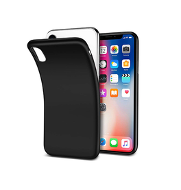 iPhone XS Max | iPhone XS Max - PRO+ Design Mat Slim Silikone Cover - Sort - DELUXECOVERS.DK