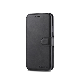 iPhone 12 Pro Max | iPhone 12 Pro Max - AZNS™ Diary Læder Etui / Taske M. Pung - Sort - DELUXECOVERS.DK