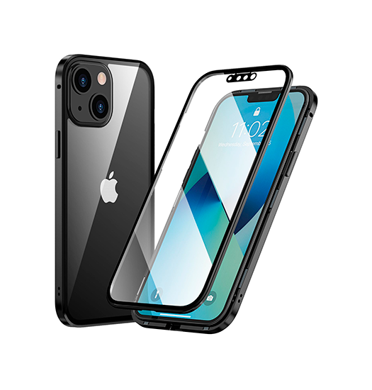 iPhone 14 Max | iPhone 14 Plus - MagGuard™ 360 Magnetisk Cover M. Hærdet glas - Sort - DELUXECOVERS.DK