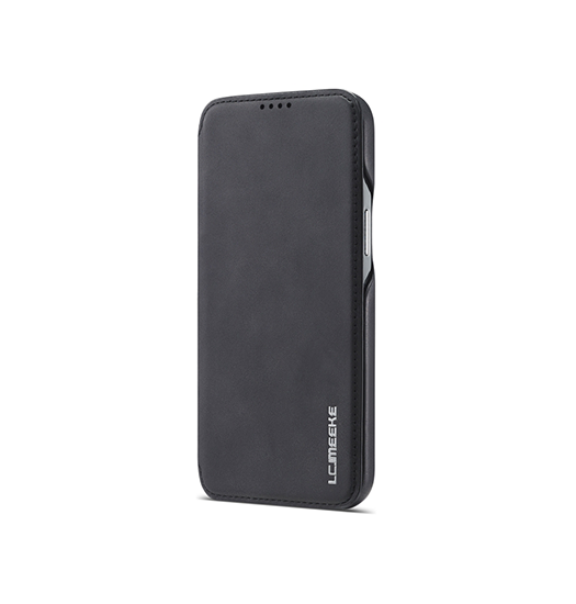 iPhone 12 Mini | iPhone 12 Mini - LC.IMEEKE™ Læder Flip Cover M. Kortholder - Sort - DELUXECOVERS.DK
