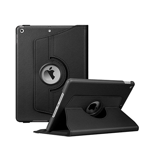 iPad 2/3/4 | iPad 2/3/4 - Retro Diary™ Vintage 360° Onefold-läderfodral - Svart - DELUXECOVERS.SE