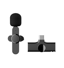 Mikrofon | Trådløs Mikrofon til Mobil & Tablet (USB-C) V.2.0 – Sort - DELUXECOVERS.DK