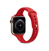 Apple Watch 42-49mm | Apple Watch (42/44/SE/45/46/49mm) - ICON™ Tynd Classic Silikone Rem - Rød - DELUXECOVERS.DK