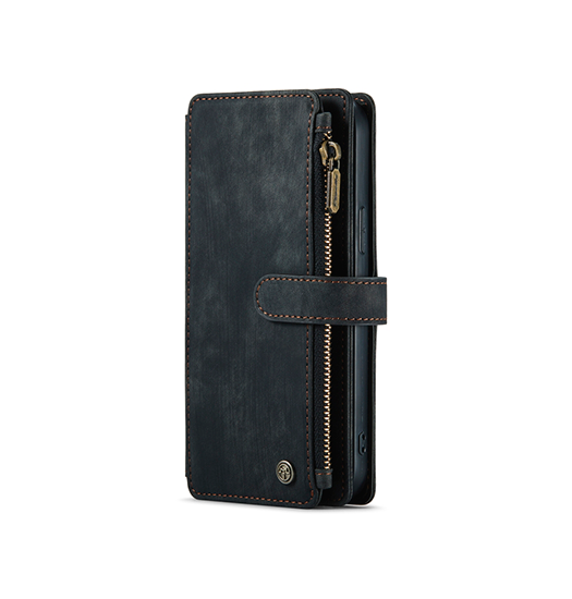 iPhone 13 Pro | iPhone 13 Pro - CaseMe™ multifunktionellt plånboksfodral i läder - Svart - DELUXECOVERS.SE