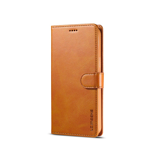 iPhone 13 | iPhone 13 - LC.IMEEKE™ Læder Cover M. Kortholder - Lysebrun - DELUXECOVERS.DK