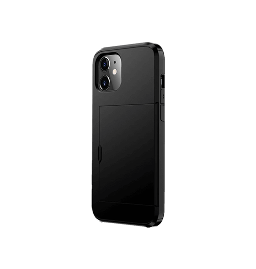 iPhone 12 | iPhone 12 - Deluxe™ Håndværker Cover M. Kortholder - Sort - DELUXECOVERS.DK