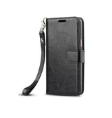 Samsung Galaxy S8 | Samsung Galaxy S8 - Vintage 2-i-1 läderfodral med avtagbart skal - Svart/Grå - DELUXECOVERS.SE