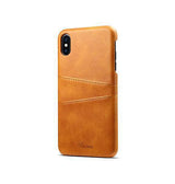 iPhone XS Max | iPhone XS Max - NX Design Læder Bagcover Pung - Lysebrun - DELUXECOVERS.DK