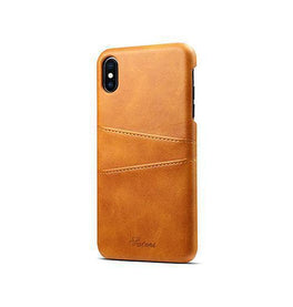 iPhone XS Max | iPhone XS Max - NX Design Læder Bagcover Pung - Lysebrun - DELUXECOVERS.DK