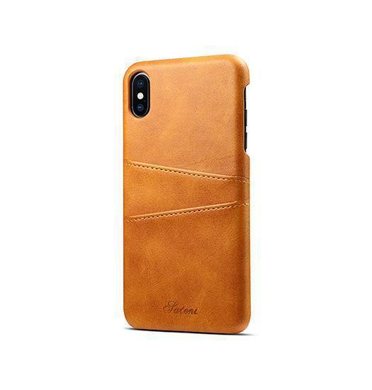 iPhone XS Max | iPhone XS Max - NX Design Læder Bagcover Pung - Lysebrun - DELUXECOVERS.DK